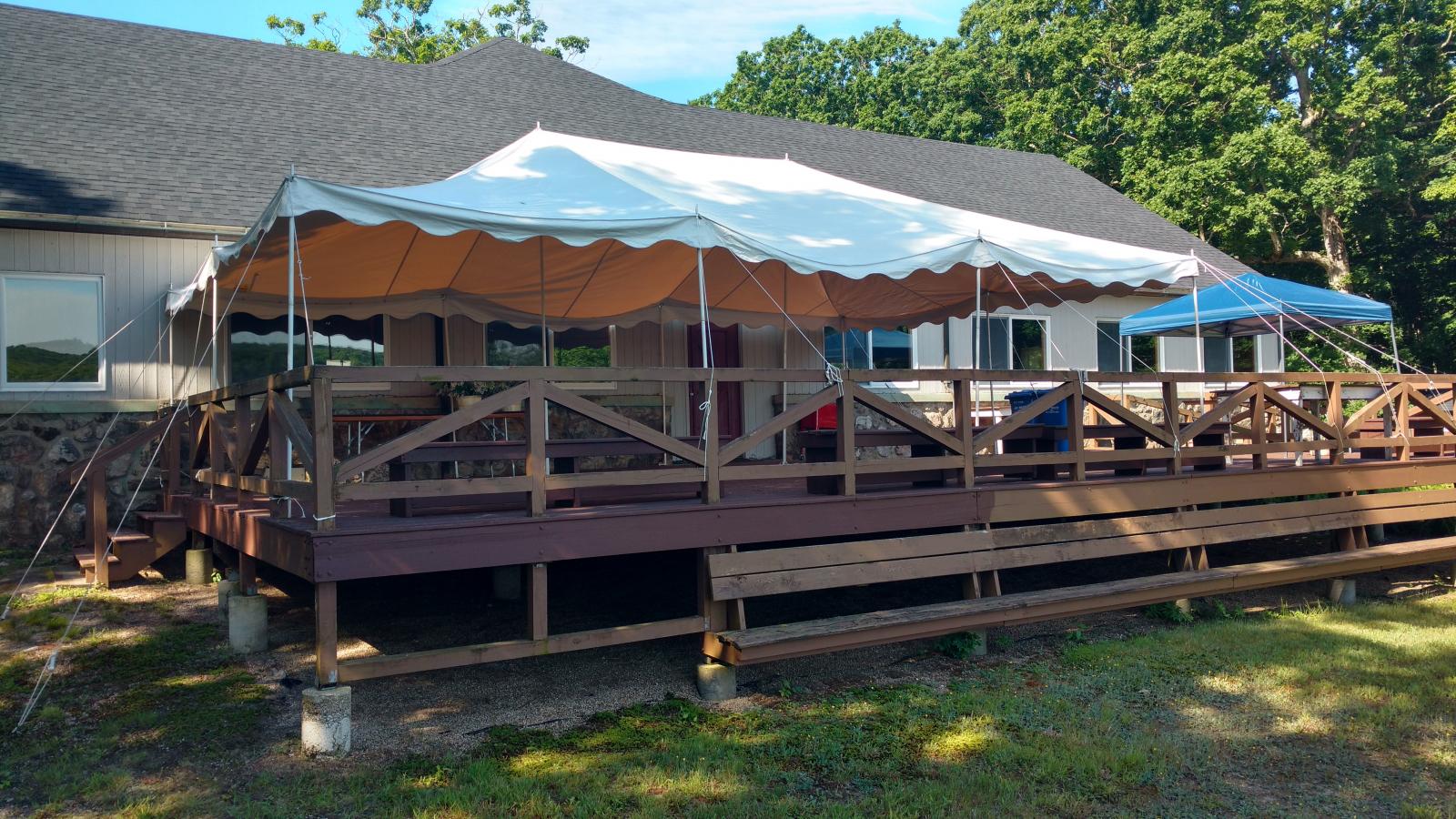 Dining Hall porch with tent